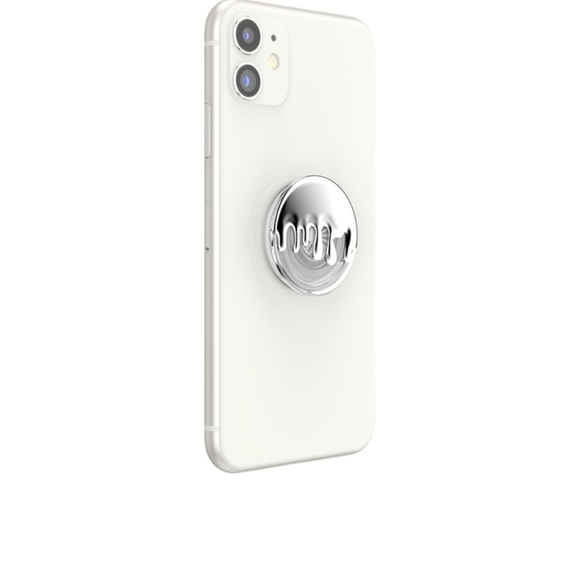 POPSOCKETS Dripping Silver Chrome Premium Phone Grip Kick Stand PopGrip - Picture 8 of 15